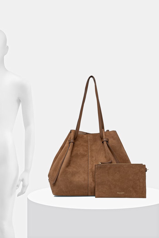 Marc O'Polo torebka shopper damska skórzana 5000010928 brązowy