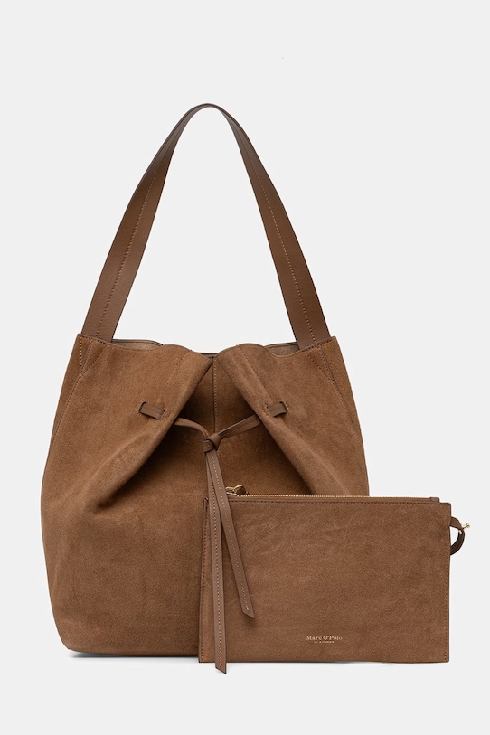 Marc O'Polo Torebka shopper damska zamszowa brązowy 5000010929