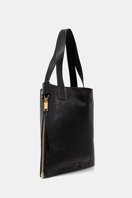 Kožená kabelka AllSaints MARLO W089XE čierna SS26