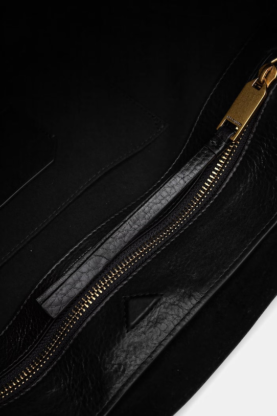 Kožená kabelka AllSaints MARLO W089XE čierna