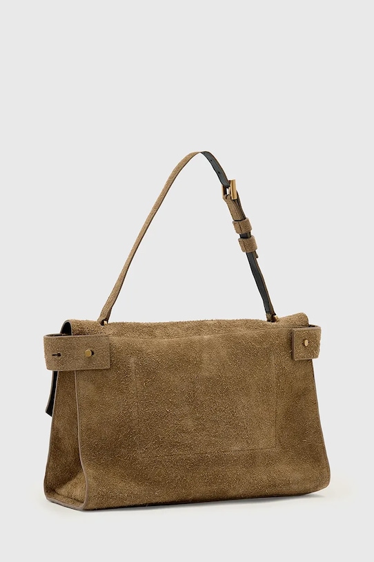 Чанта от набук AllSaints URSA W096XE кафяв SS26