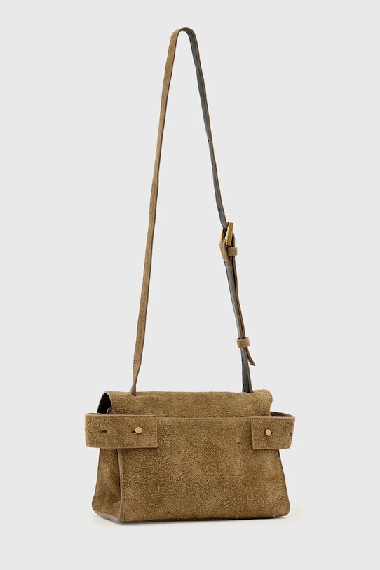 Велурена чанта AllSaints URSA W099XE кафяв SS26