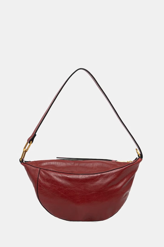 Kožená kabelka AllSaints LUNA usňová koža červená W139XE
