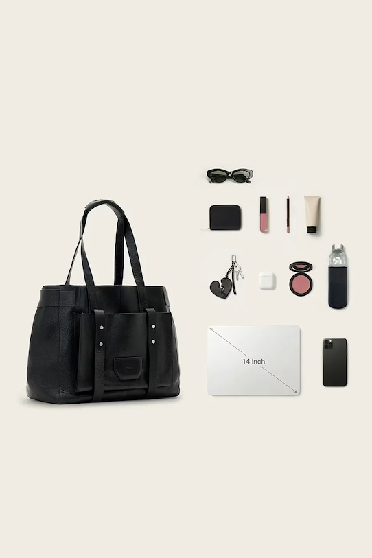 Kožená kabelka AllSaints URSA W259XE