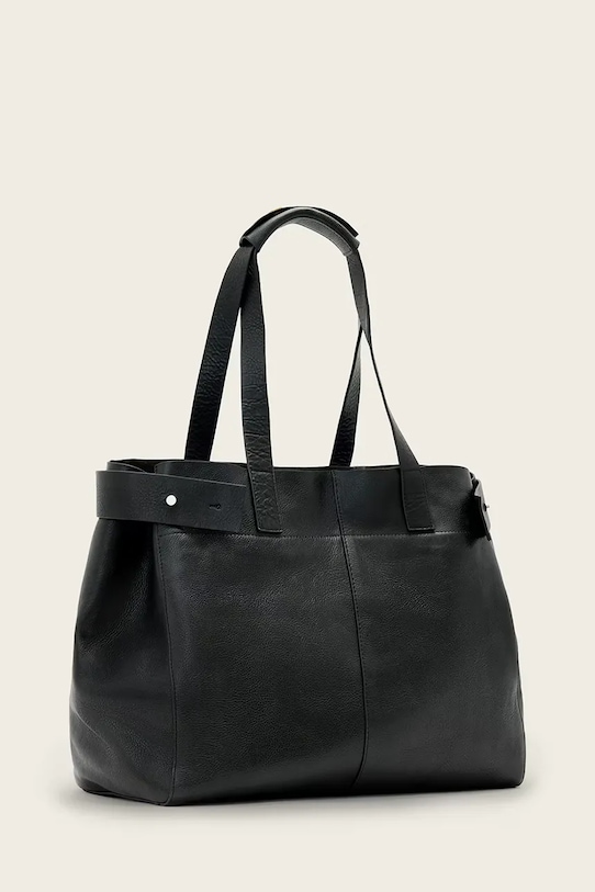 Kožená kabelka AllSaints URSA W259XE čierna SS26