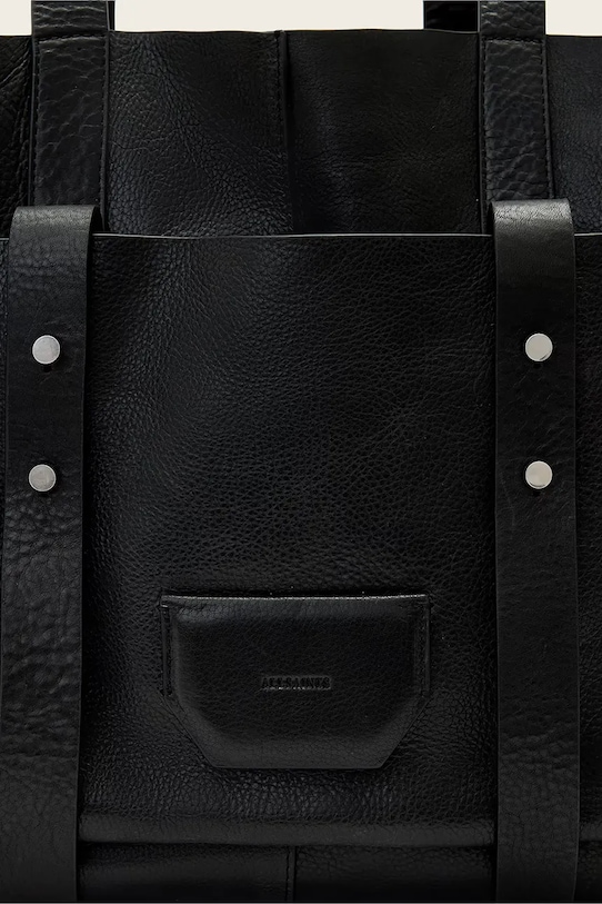 Kožená kabelka AllSaints URSA W259XE čierna