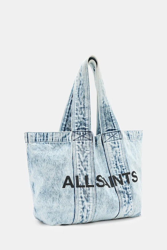 Akcesoria AllSaints torebka tote damska bawełniana IZZY W494XB niebieski