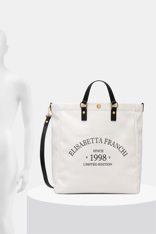 Elisabetta Franchi шопинг чанта дамска от памук BS14A62E2