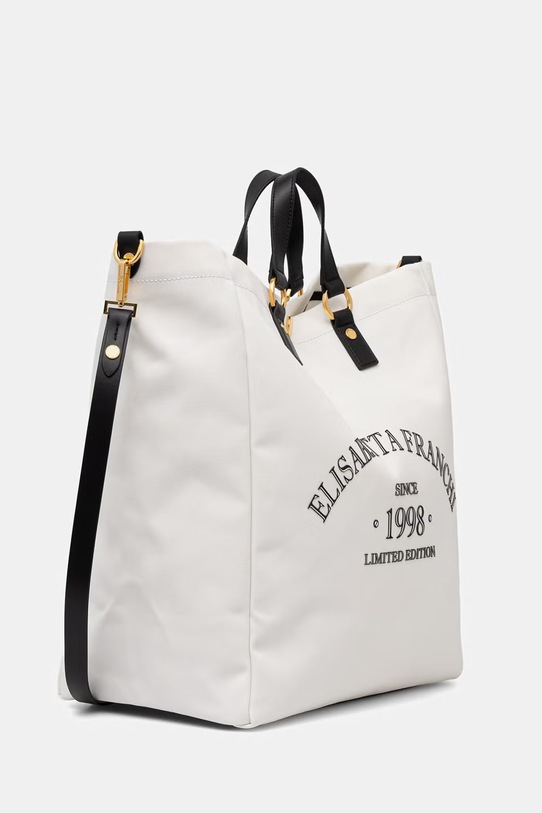 Elisabetta Franchi torebka shopper damska bawełniana BS14A62E2 beżowy SS26