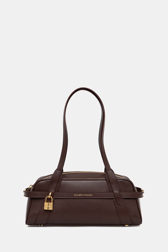 Elisabetta Franchi torebka bagietka damska skórzana brązowy BS97N62E2