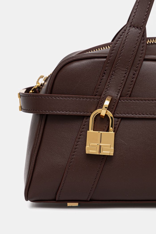 Akcesoria Elisabetta Franchi torebka bagietka damska skórzana BS97N62E2 brązowy