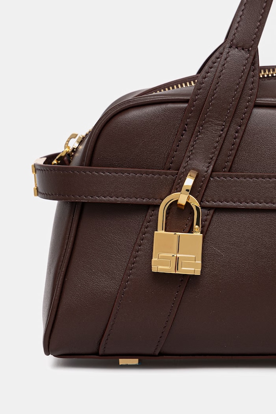 Akcesoria Elisabetta Franchi torebka bagietka damska skórzana BS97N62E2 brązowy