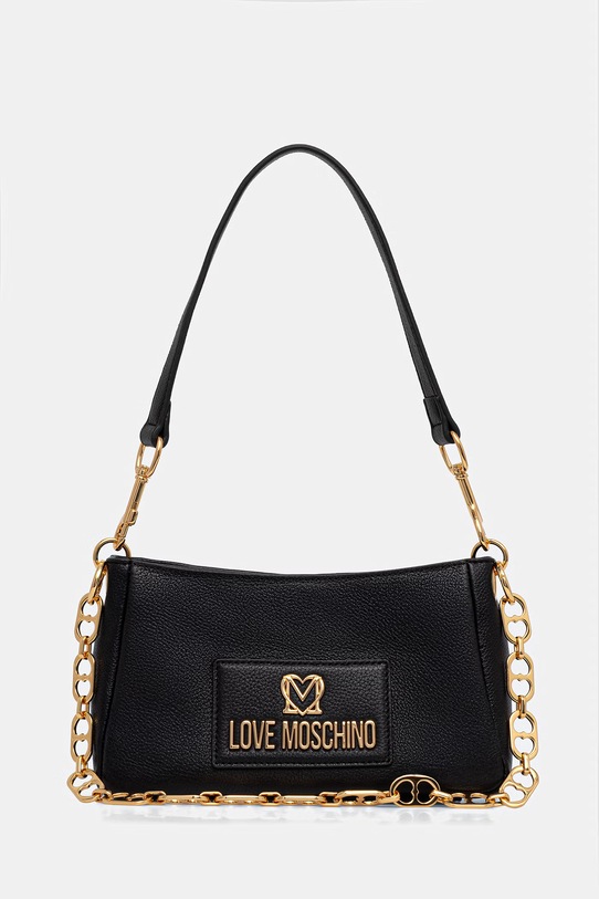 Kožená kabelka Love Moschino imitácia kože čierna JC4167PP1OL1200A