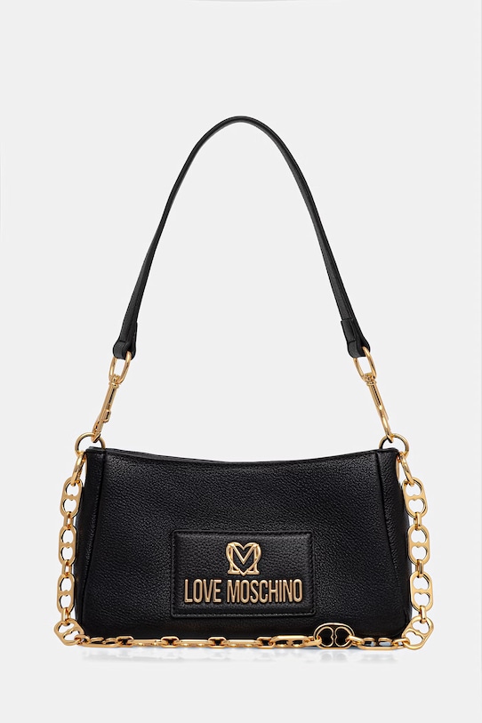 Kožená kabelka Love Moschino imitácia kože čierna JC4167PP1OL1200A