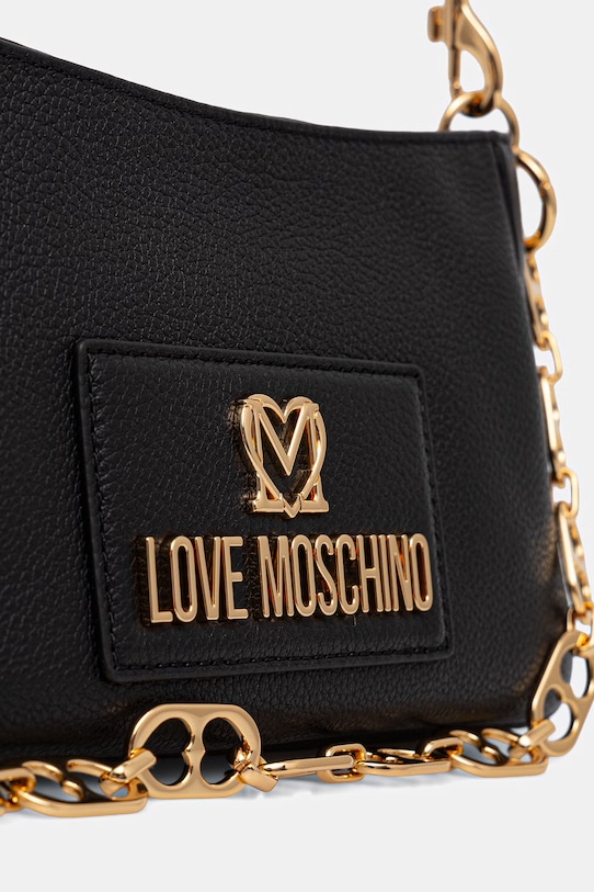 Kožená kabelka Love Moschino čierna JC4167PP1OL1200A