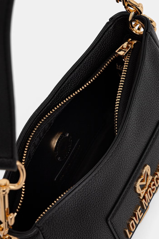 Kožená kabelka Love Moschino JC4167PP1OL1200A čierna