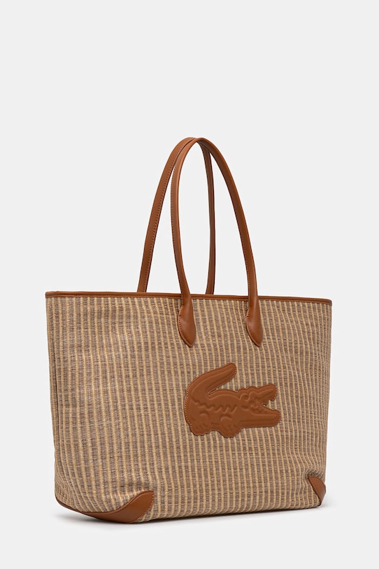 Lacoste шопинг чанта дамска от сплетена материя NF5247PB бежов SS26