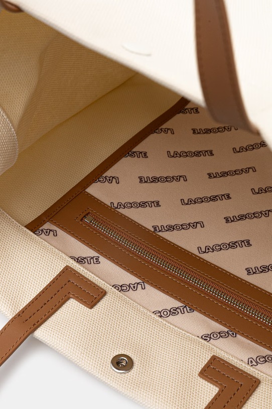 Lacoste torebka tote damska bawełniana NU4342TD beżowy