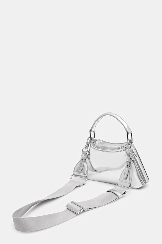 Akcesoria Lacoste torebka crossbody damska skórzana NU5327DX srebrny