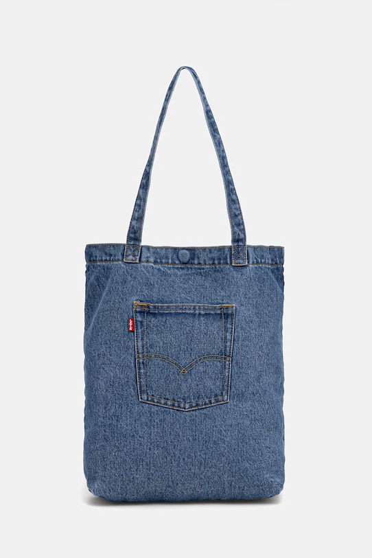 Levi's torebka jeansowa BACK POCKET TOTE ELEVATION mieści A4 niebieski 005FV