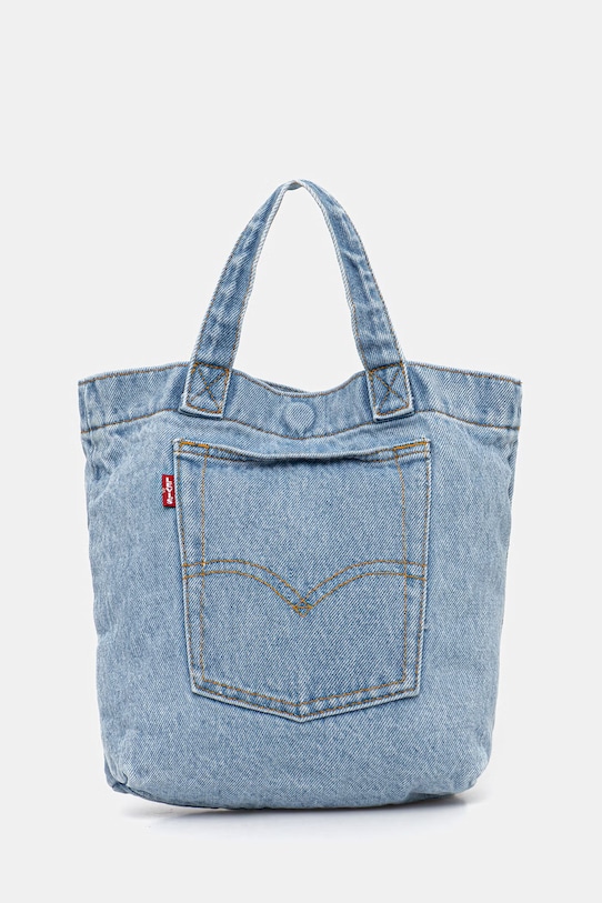 Levi's torebka bawełniana MINI BACK POCKET TOTE nie mieści A4 niebieski 005FW