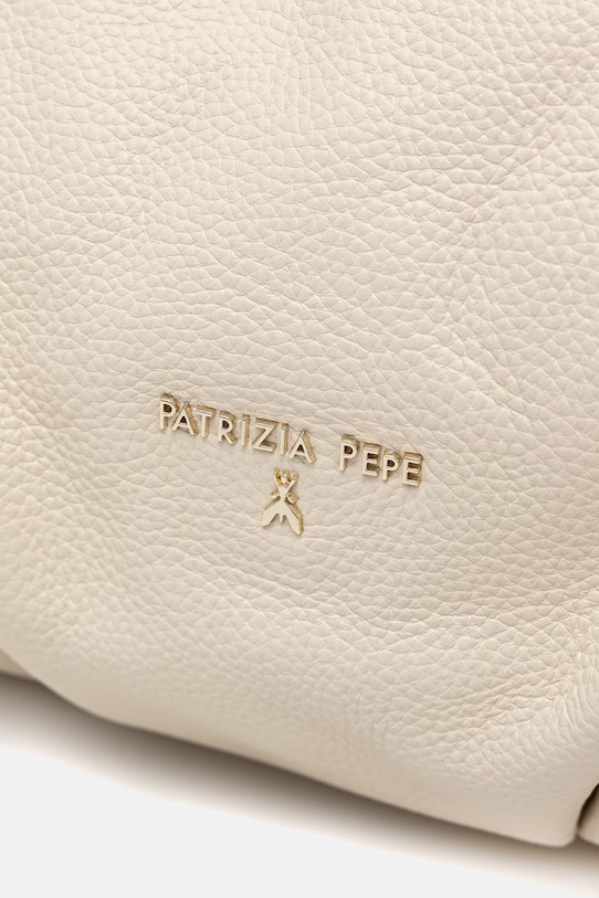 Patrizia Pepe torebka worek damska skórzana beżowy 2B0162.L133