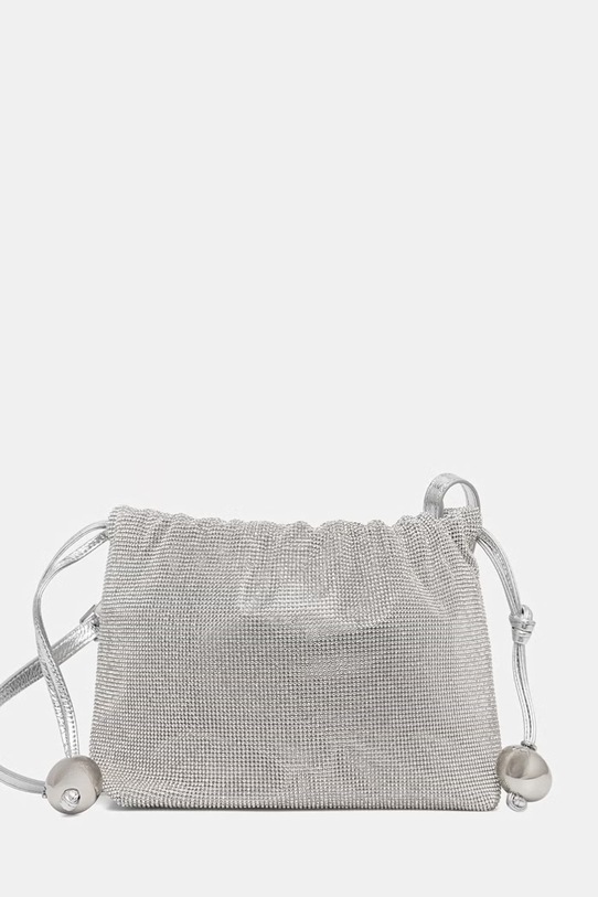 Patrizia Pepe torebka worek damska srebrny 2B0181.M017