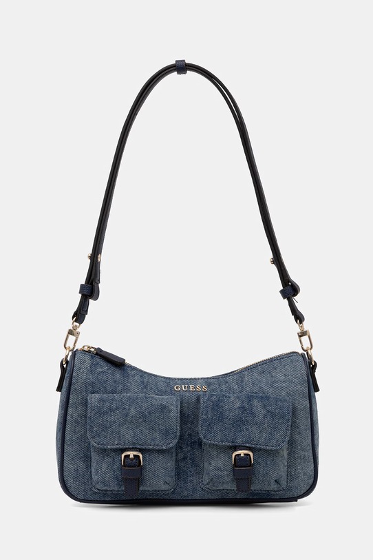 Guess kabelka typu baguette dámska bavlnená KASSIE tmavomodrá HWDG99.30170