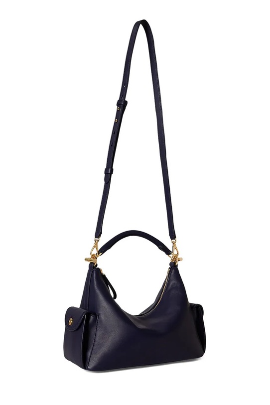 Akcesoria Lauren Ralph Lauren torebka damska skórzana 431P06064 granatowy