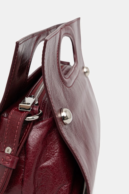 Kožená kabelka MAX&Co. MCABOOKBAG burgundské 2616511036200