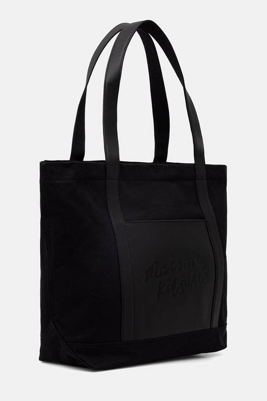 Maison Kitsuné torebka tote damska bawełniana QU05106WB0026 czarny SS26