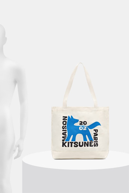 Maison Kitsuné Gallery Fox torebka shopper damska bawełniana QU05110WW9042
