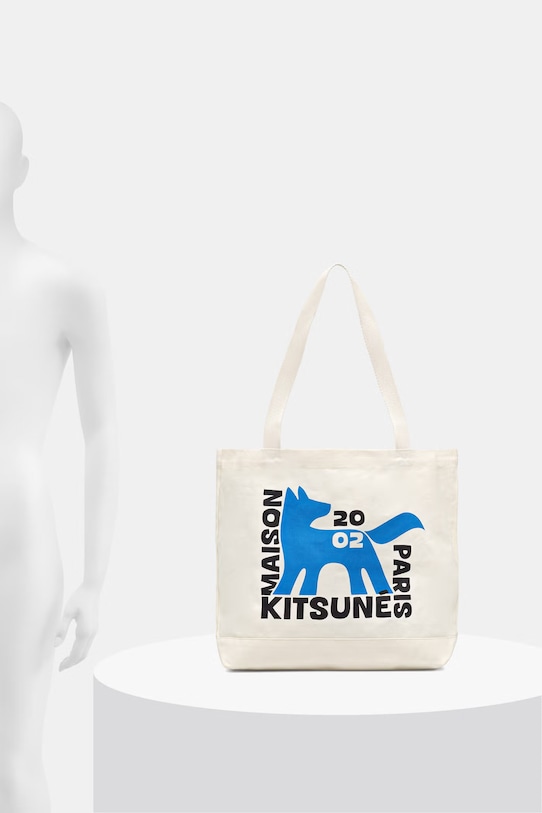 Maison Kitsuné Gallery Fox torebka shopper damska bawełniana QU05110WW9042