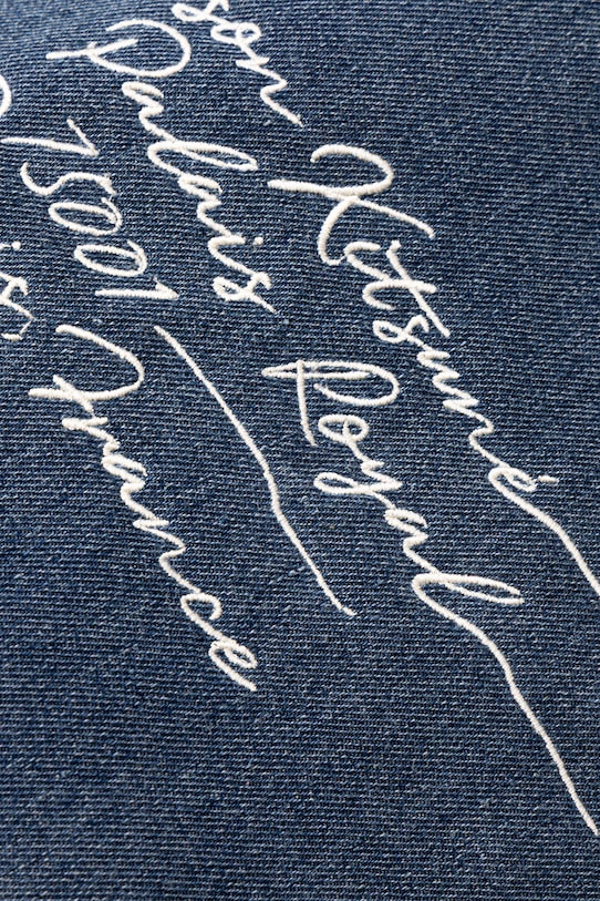 Maison Kitsuné Poetic Script torebka shopper damska jeansowa niebieski QU05119WW9042