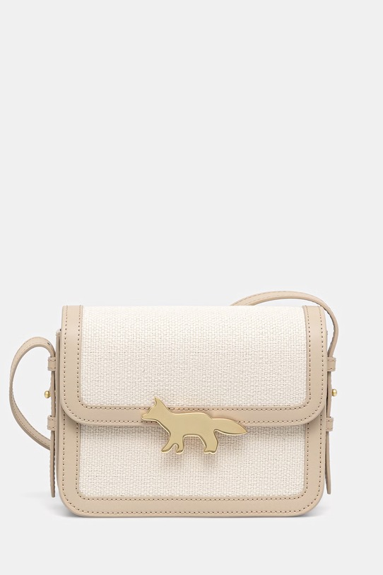 Maison Kitsuné Edie torebka kuferek damska skórzana beżowy QU05170OF0017