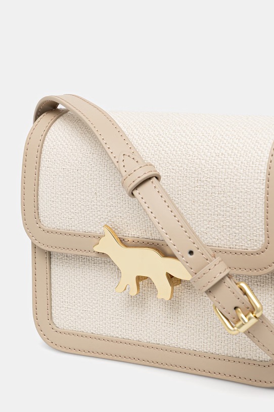 Maison Kitsuné Edie torebka kuferek damska skórzana beżowy QU05170OF0017