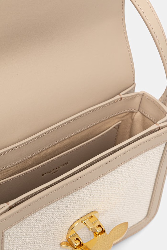 Maison Kitsuné Edie torebka kuferek damska skórzana QU05170OF0017 beżowy