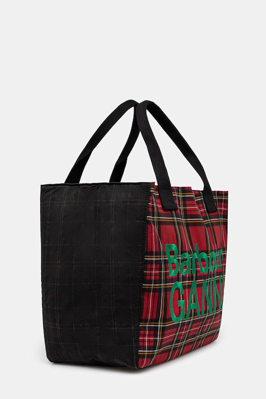Barbour geantă de bumbac x GANNI Wax Tote Bag LBA0462TN11 rosu SS26