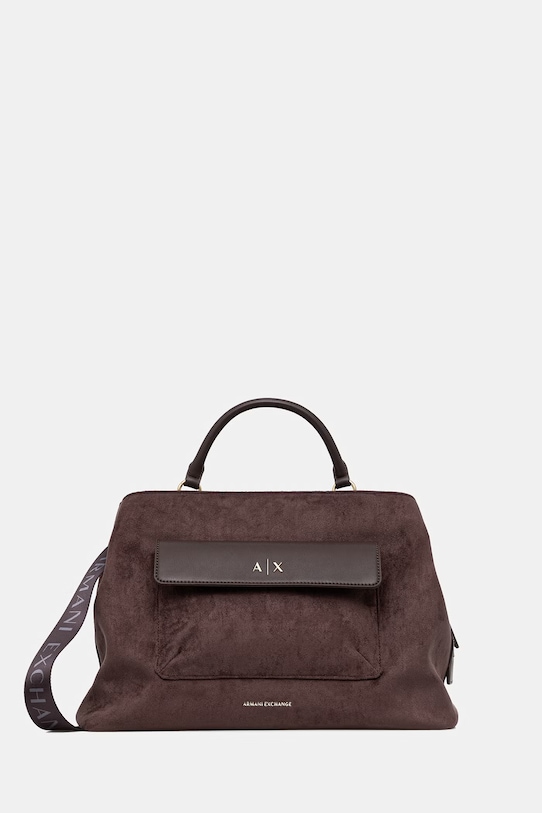 Armani Exchange borsa shopper da donna in imitazione di scamoscio marrone XW001542.AF22630