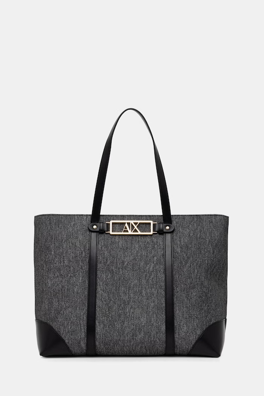 Armani Exchange geantă shopper pentru femei, cu imitație de piele negru XW002608.AF22685
