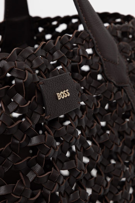 BOSS shopper γυναικεία δερμάτινη Lenah Tote W καφέ 50563411