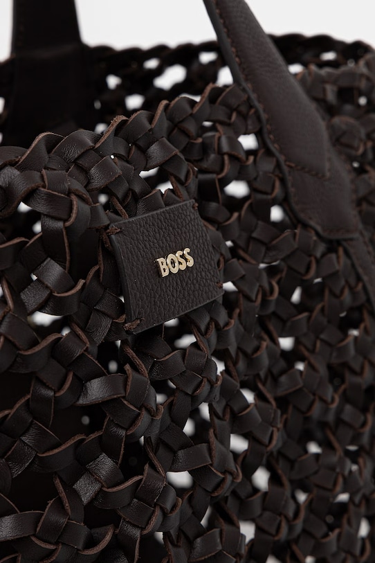 BOSS shopper γυναικεία δερμάτινη Lenah Tote W καφέ 50563411