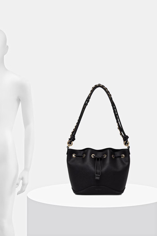 HUGO torbica - vreča ženska iz umetnega usnja Ilary_Drawstring 50562975