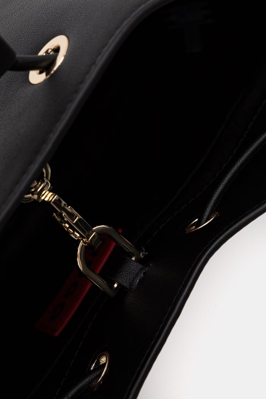 HUGO torbica - vreča ženska iz umetnega usnja Ilary_Drawstring 50562975 črna