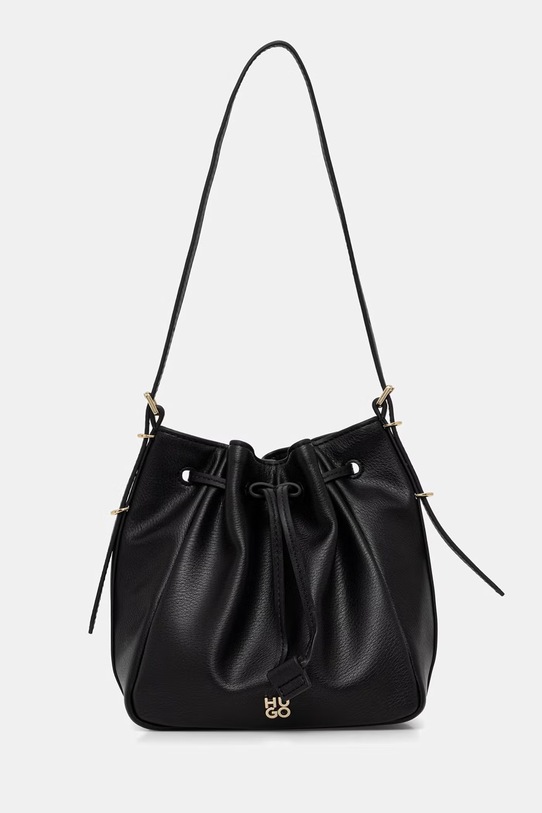 HUGO torebka worek damska z imitacji skóry Neeko PN_Drawstring czarny 50562993