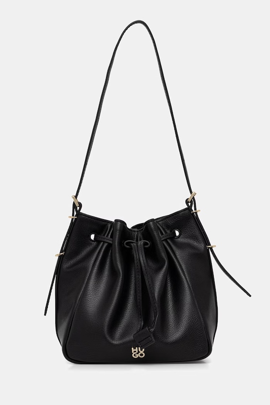 HUGO torebka worek damska z imitacji skóry Neeko PN_Drawstring czarny 50562993