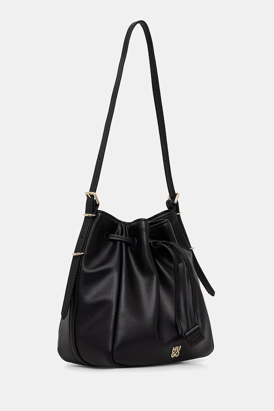 HUGO torebka worek damska z imitacji skóry Neeko PN_Drawstring 50562993 czarny SS26