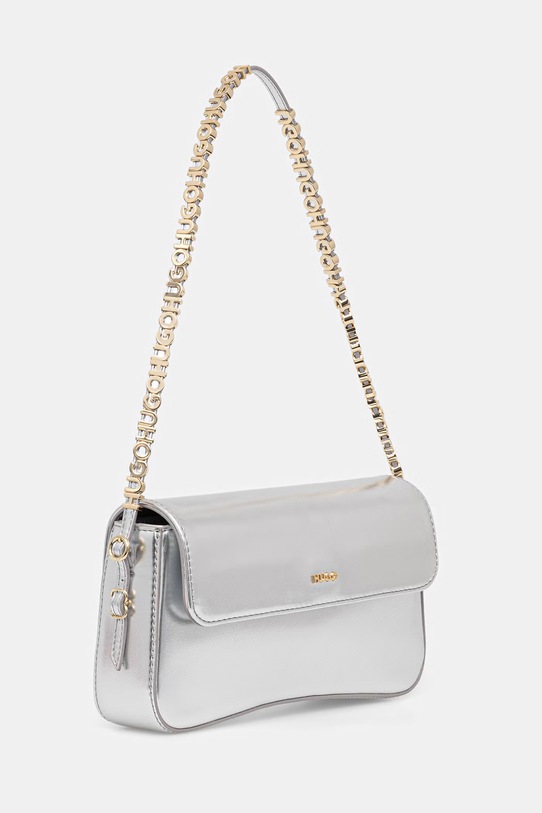 HUGO torebka crossbody damska z imitacji skóry Syndra LA_Sh. Bag 50563028 srebrny SS26