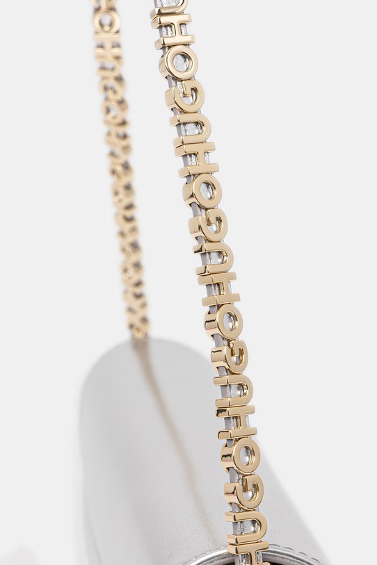 HUGO torebka crossbody damska z imitacji skóry Syndra LA_Sh. Bag srebrny 50563028