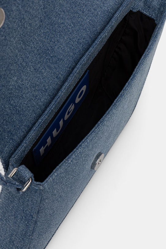 HUGO Blue μικρή τσάντα γυναικεία ντένιμ Ulani D_Shoulder Bag 50563042 μπλε